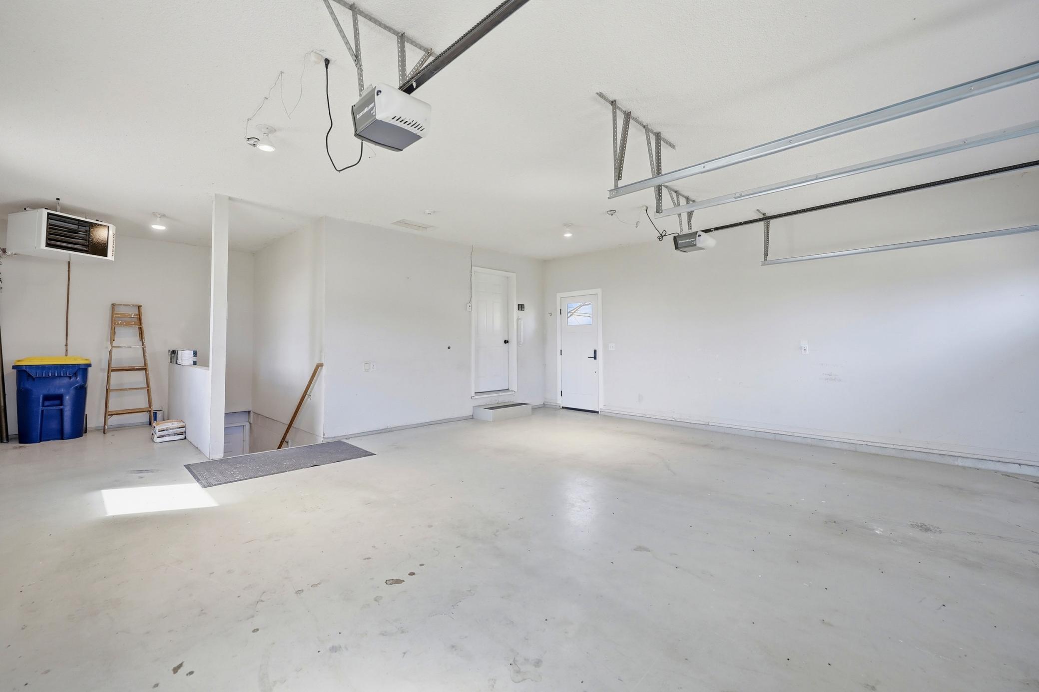 Main level garage with access to lower level