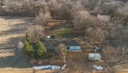 Out buildings digitally removed in photo to show open yard