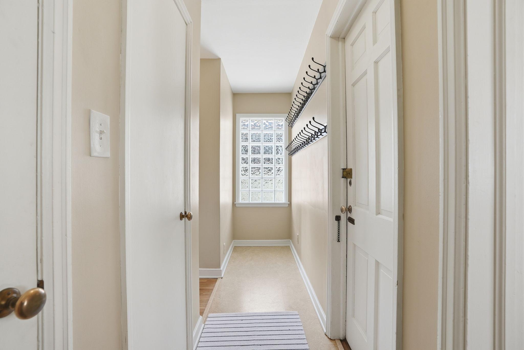 Mudroom and door to attached garage