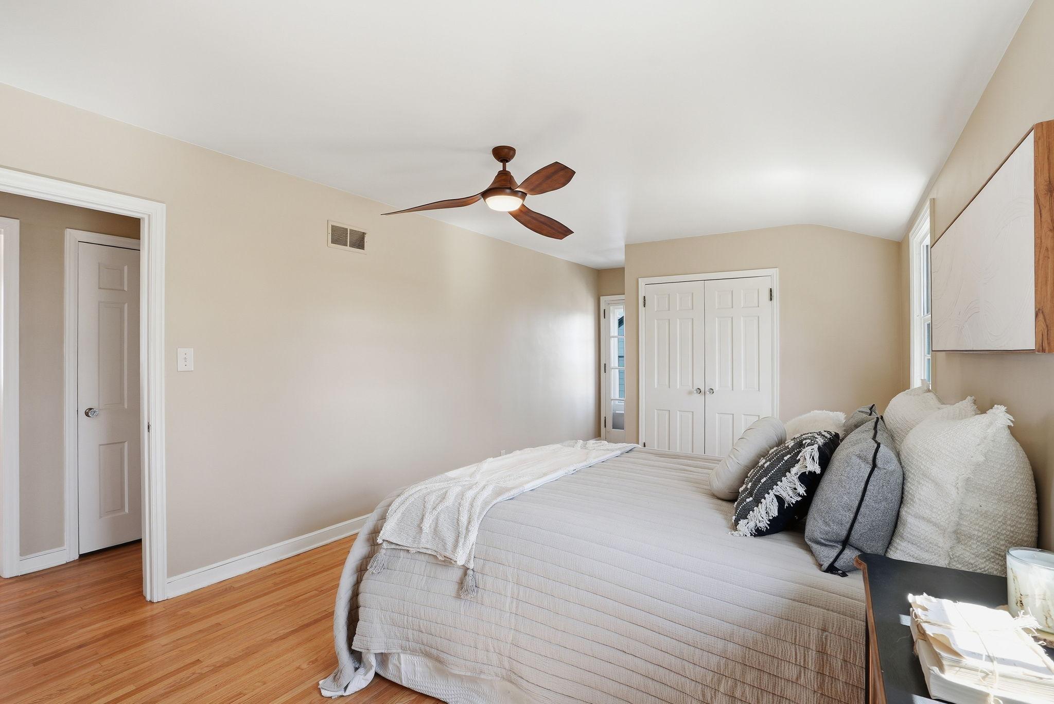 Primary bedroom & balcony door