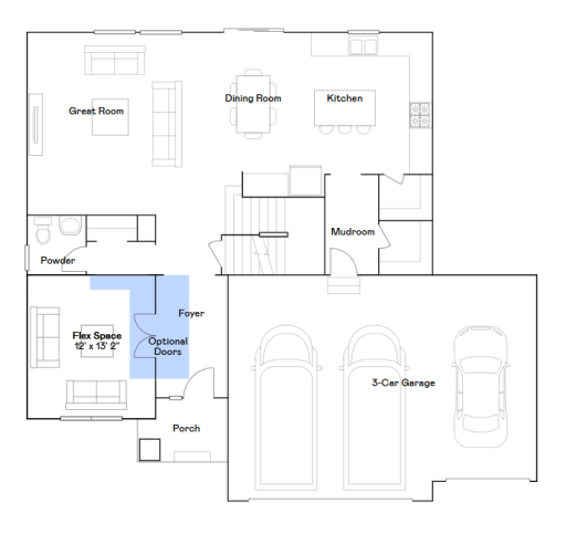 Main level floor plan.