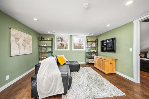 Upper level loft area is the perfect flex space