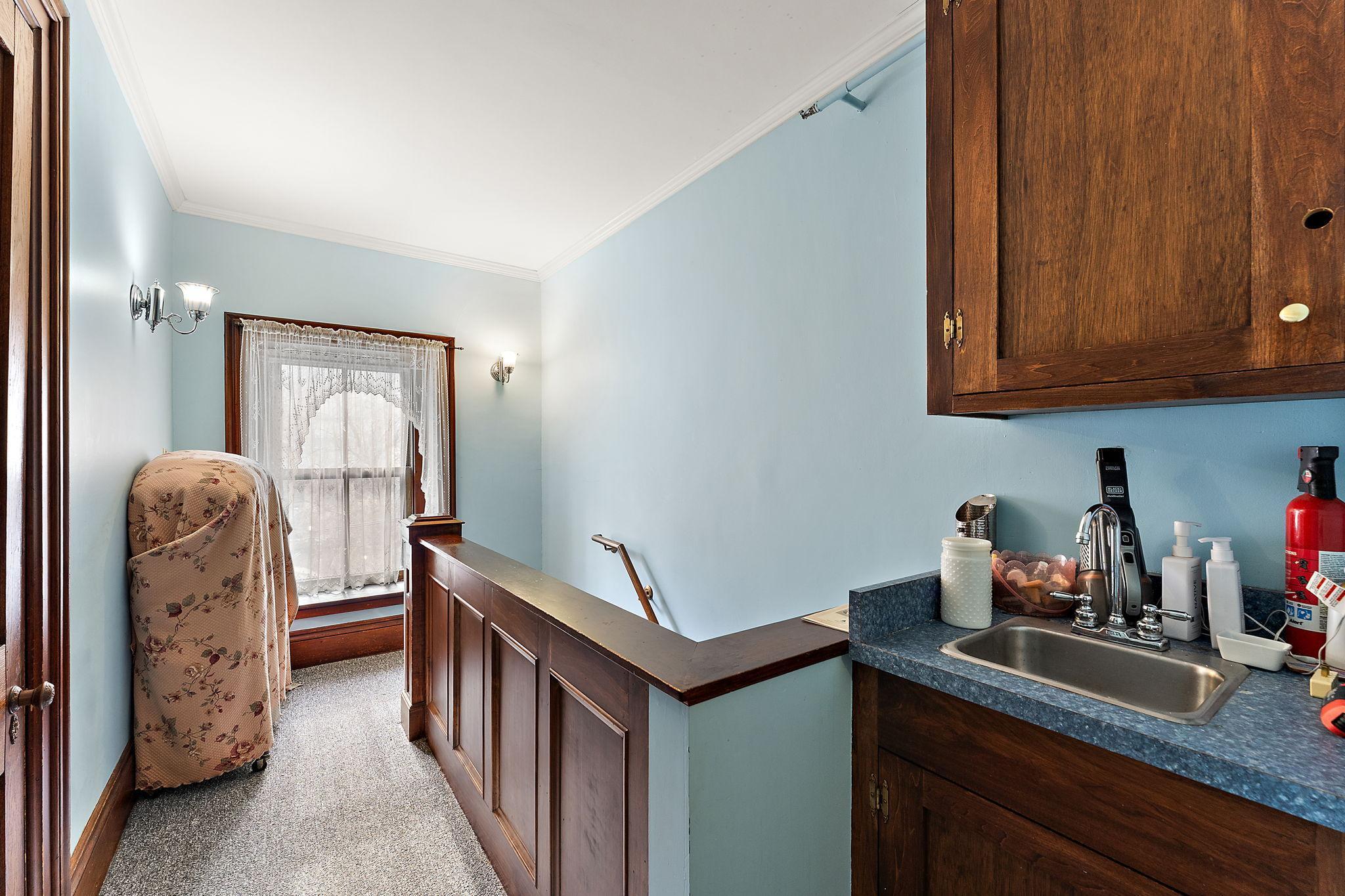 Back Hall Down to Side Entrance & Kitchen