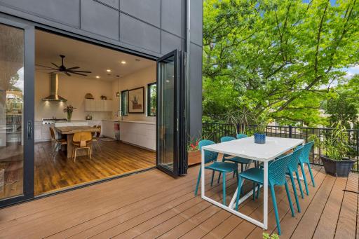 Large bi-fold doors create an airy open feel