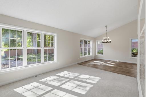 Floor to ceiling windows capture incredible views