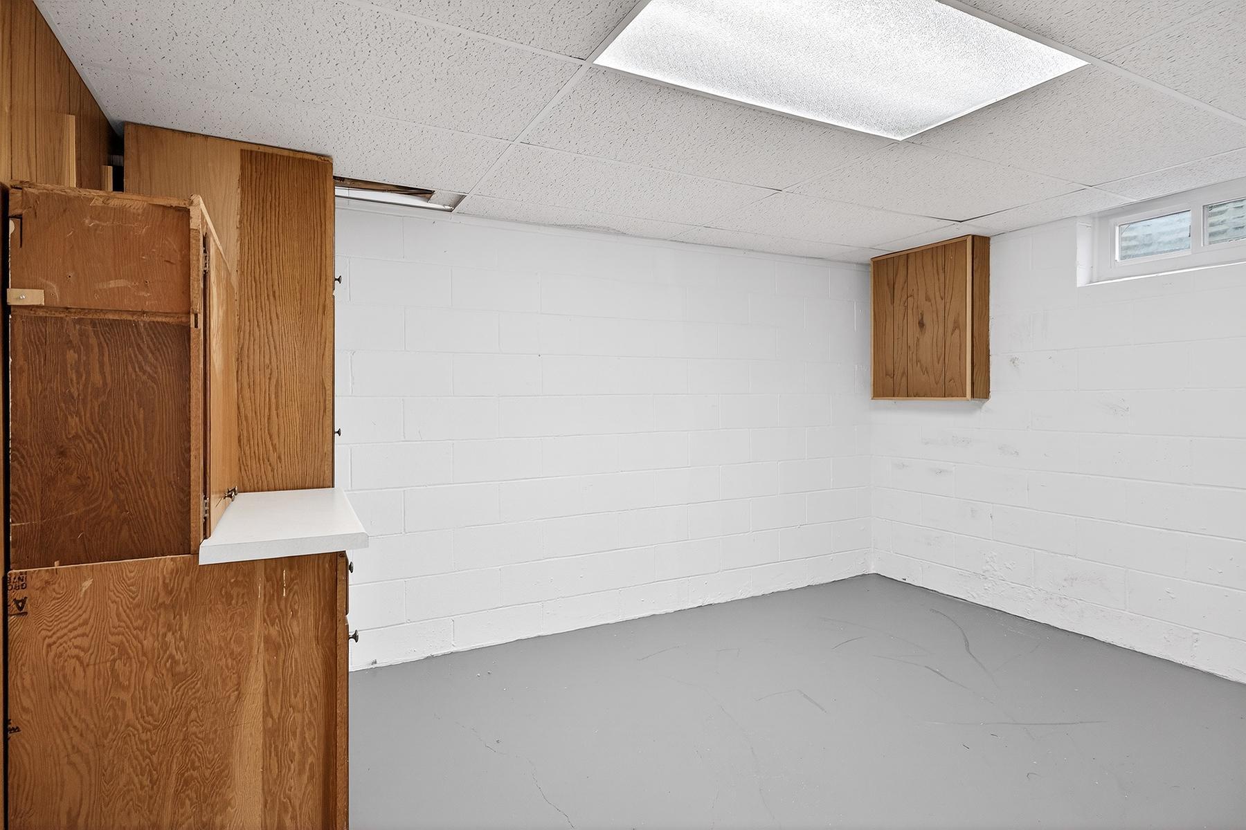 Lower Level Spaces for Family Room or Storage