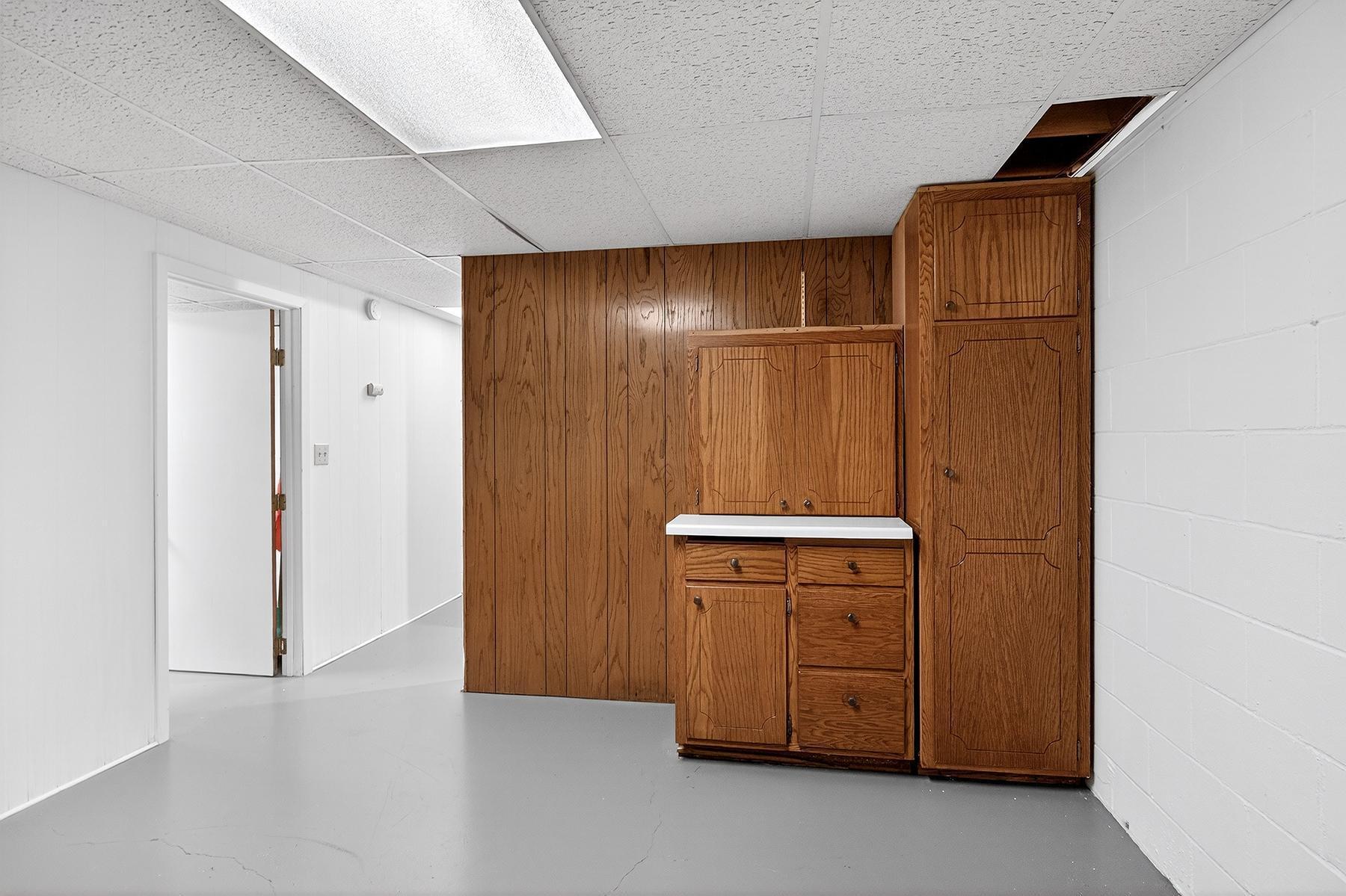 Lower Level Spaces for Family Room or Storage