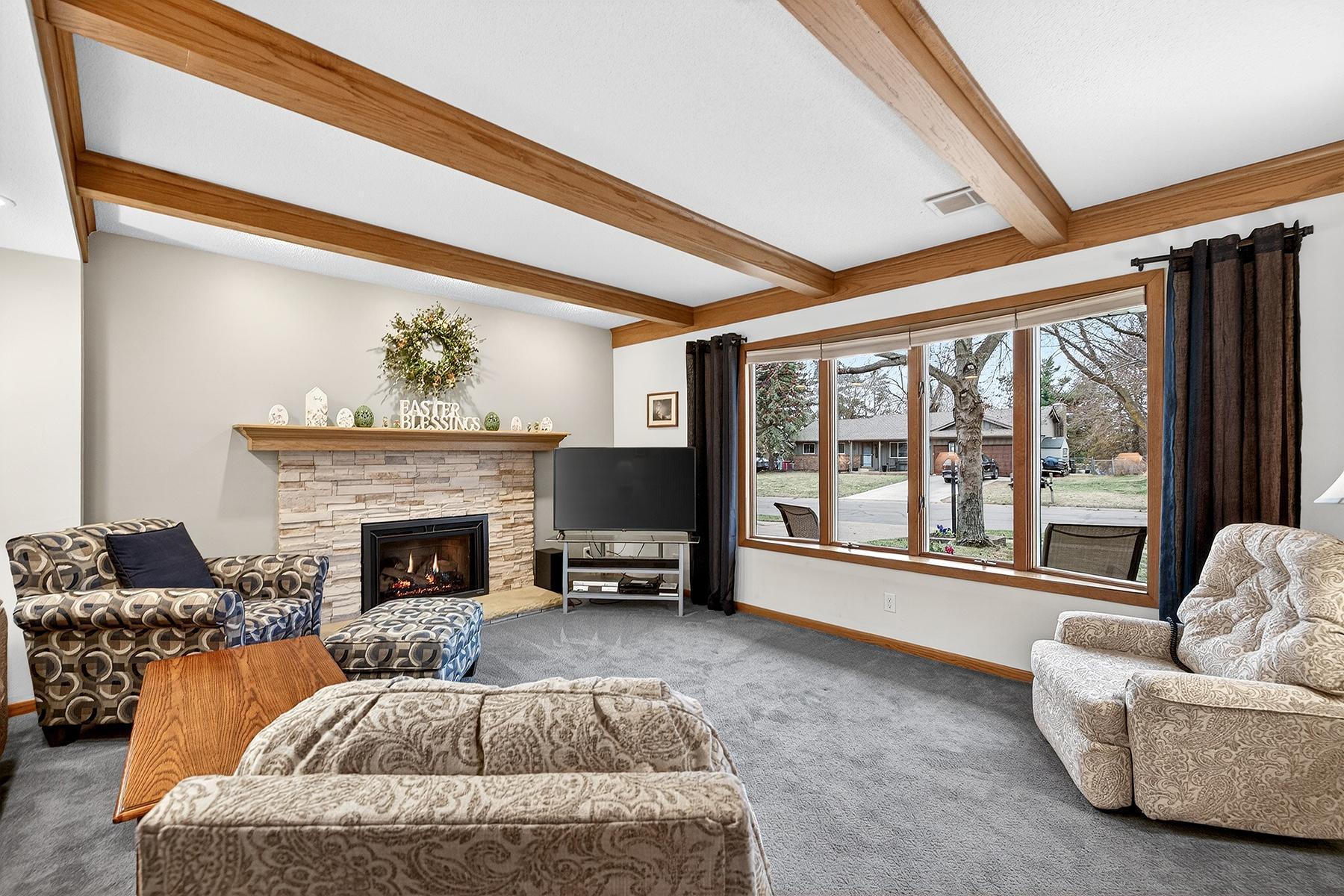 Main Level Family Room with Gas Fireplace