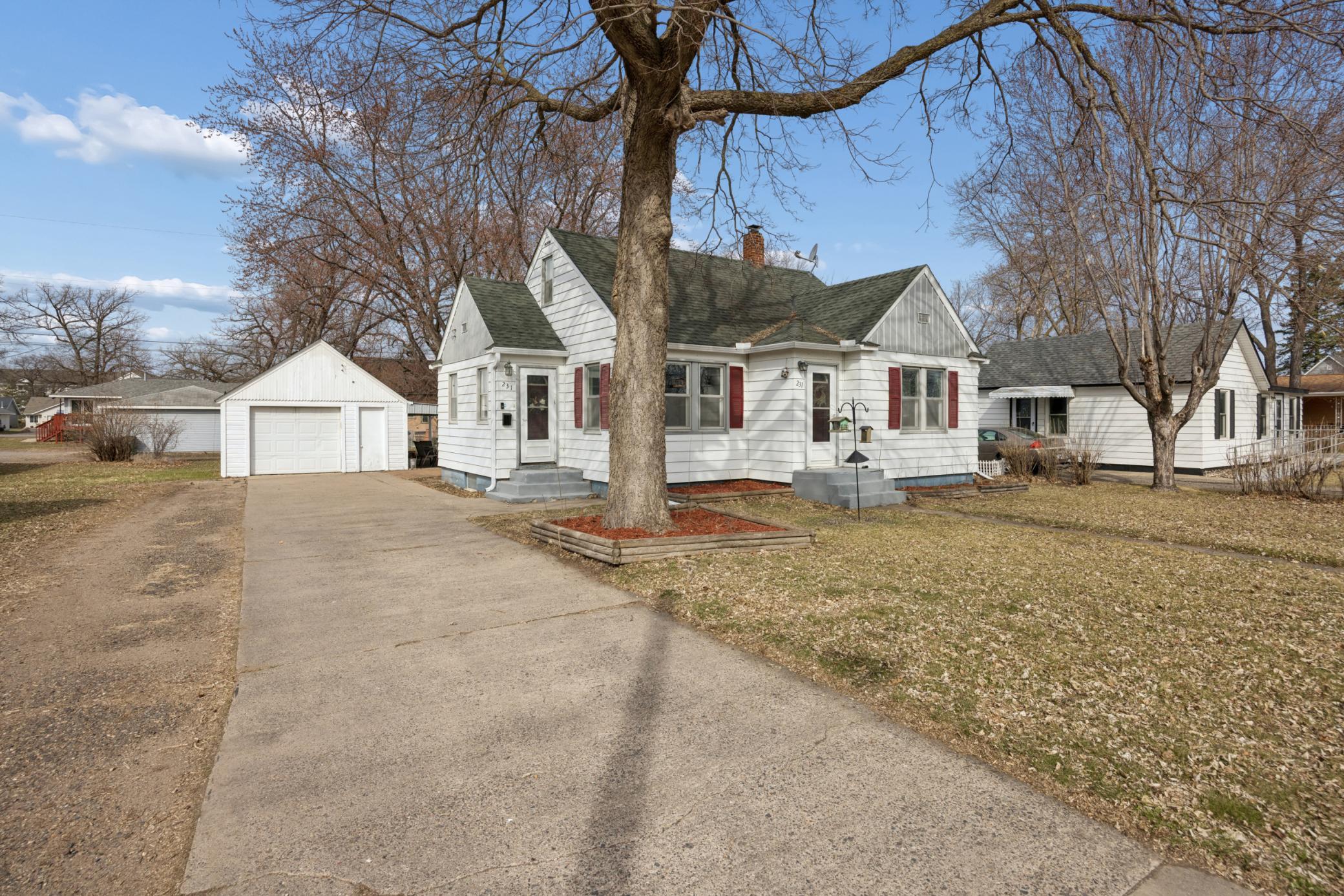 Adorable 1 1/2 Story located in the heart of Waite Park!! Home has a large yard, maint free exterior on the home, charming neighborhood with mature trees, and a large driveway for extra parking!