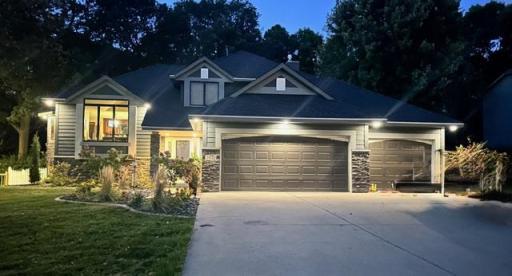 Front photo at Nighttime Showcases the Accent Soft Lighting