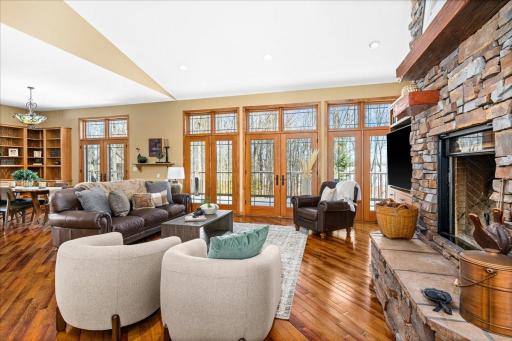 Transom windows compliment patio doors and 10 foot side walls