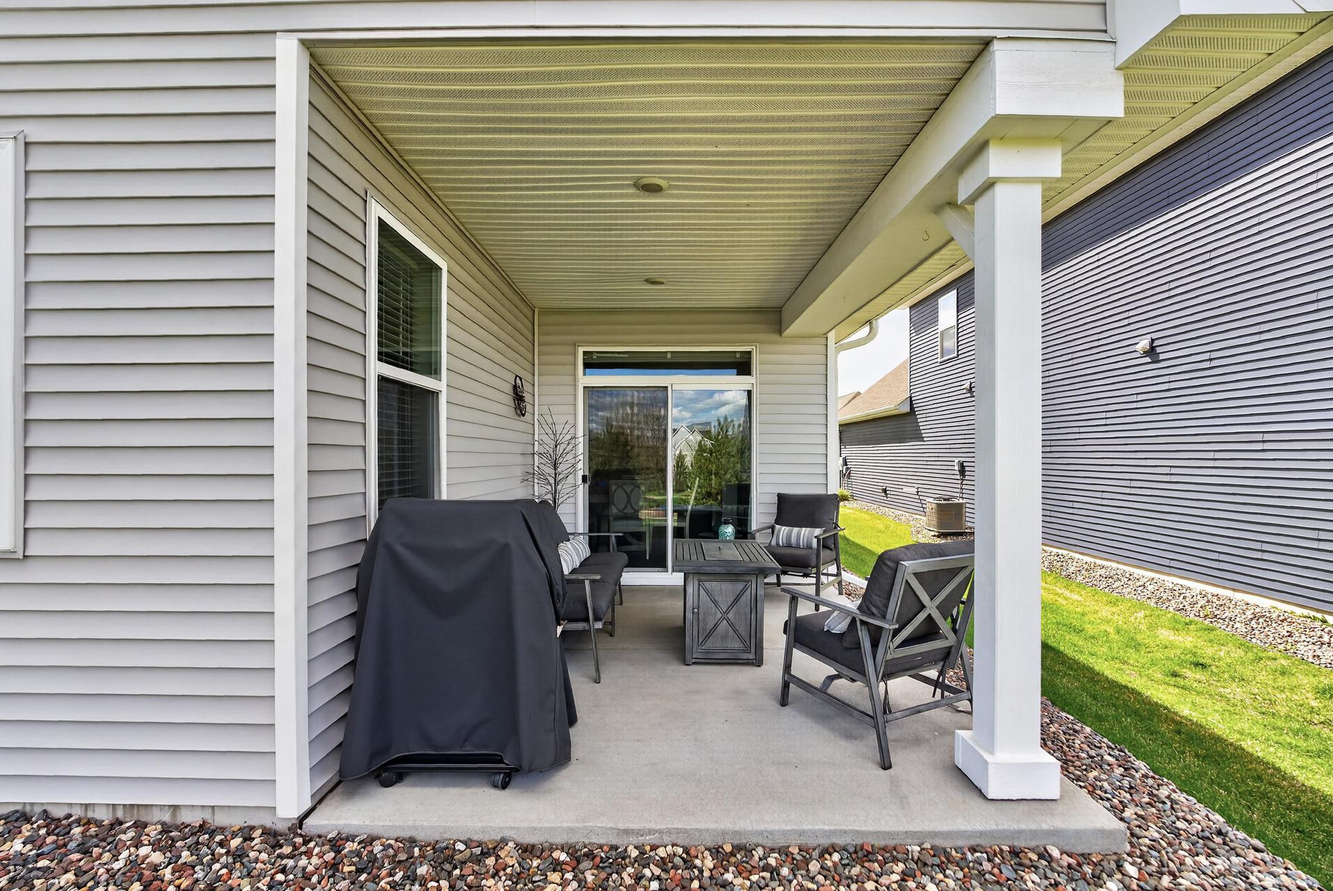 Loving this covered porch to gather outdoors and grill out with friends rain or shine.