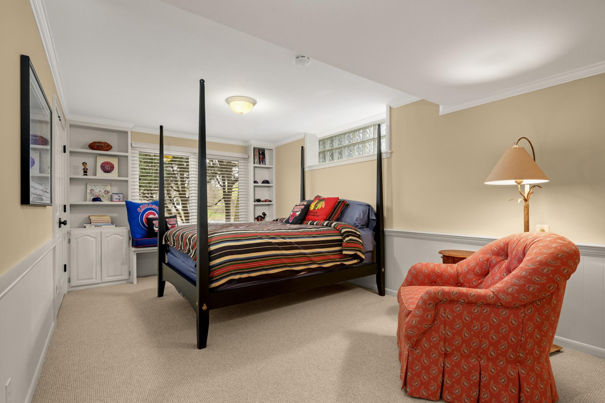 Second of two bedrooms overlooking the lake