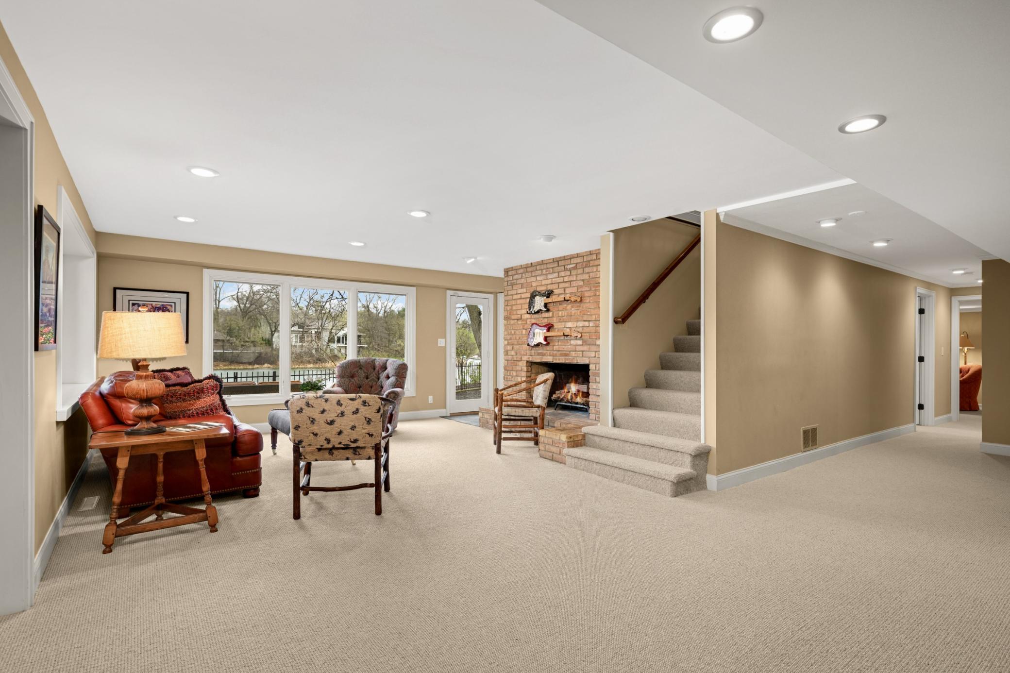 New wool blend carpet throughout the whole walkout level