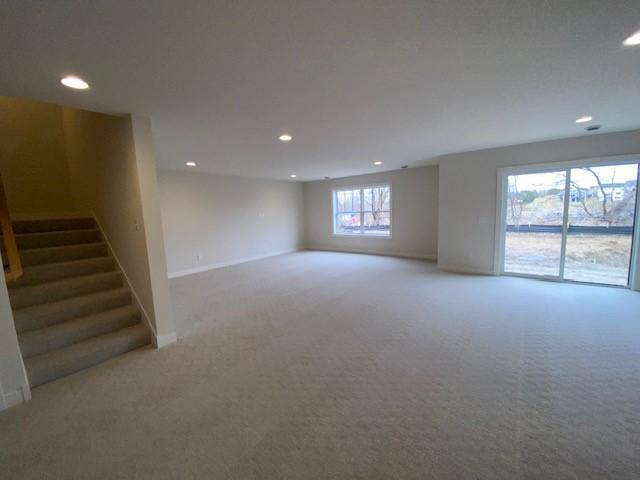 Spacious finished lower level with large windows and walkout to great yard!