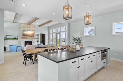 Riverwalk Clubhouse features gathering room with fireplace, huge kitchen and dining room. For Riverwalk homeowners: reserve for your get-together, event or party!