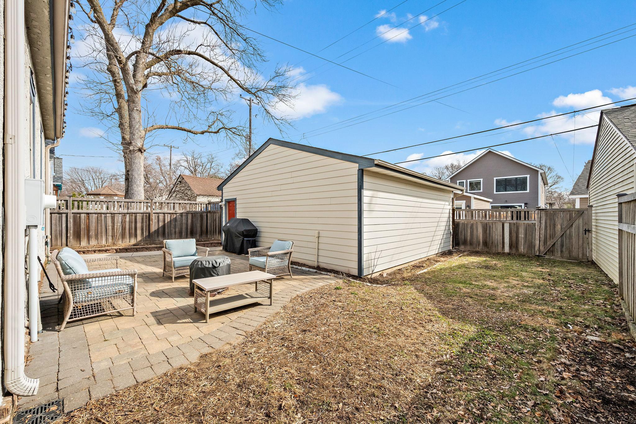 Rear Yard Paver Patio and Garage