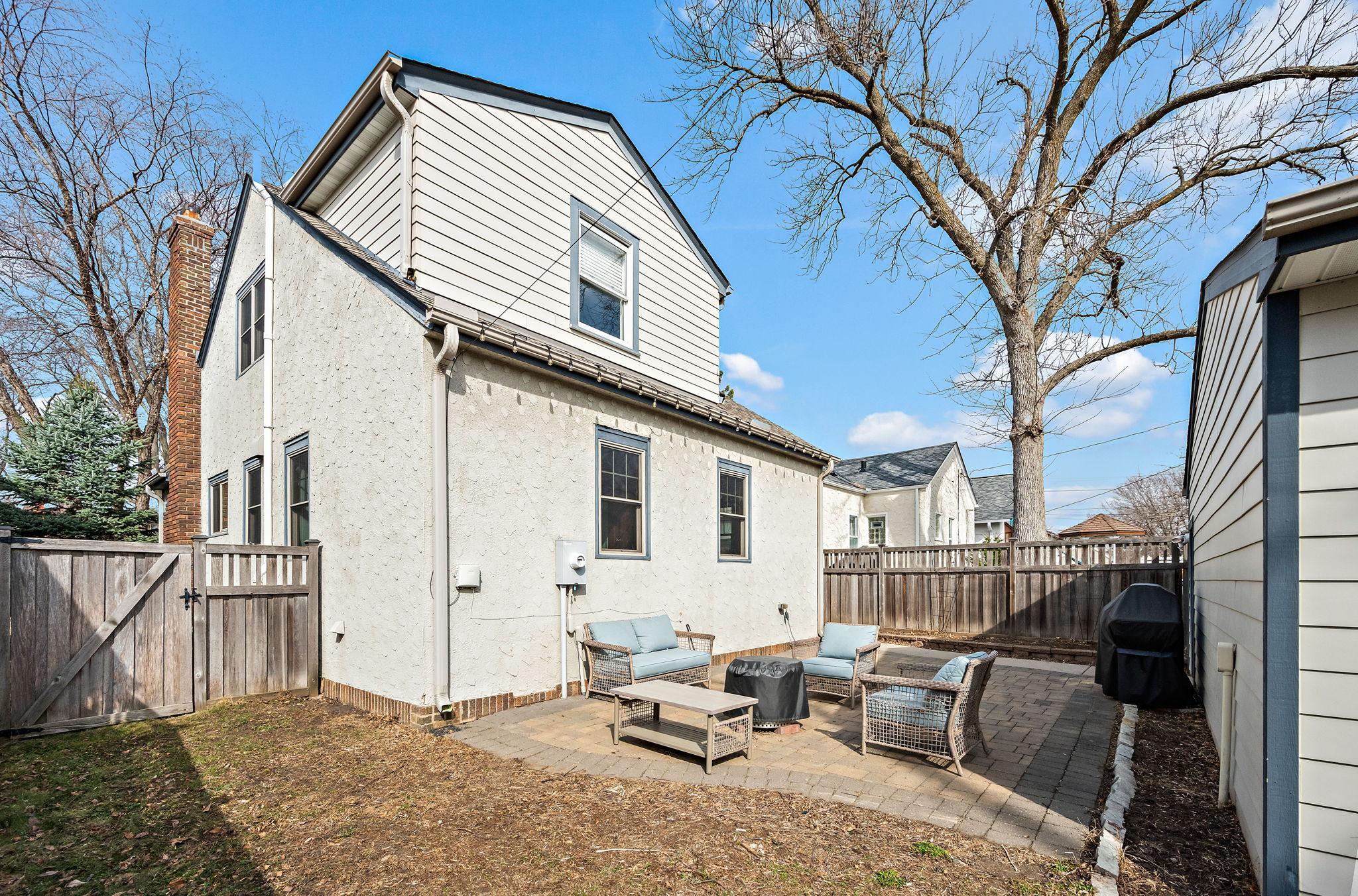 Rear Yard Paver Patio and House