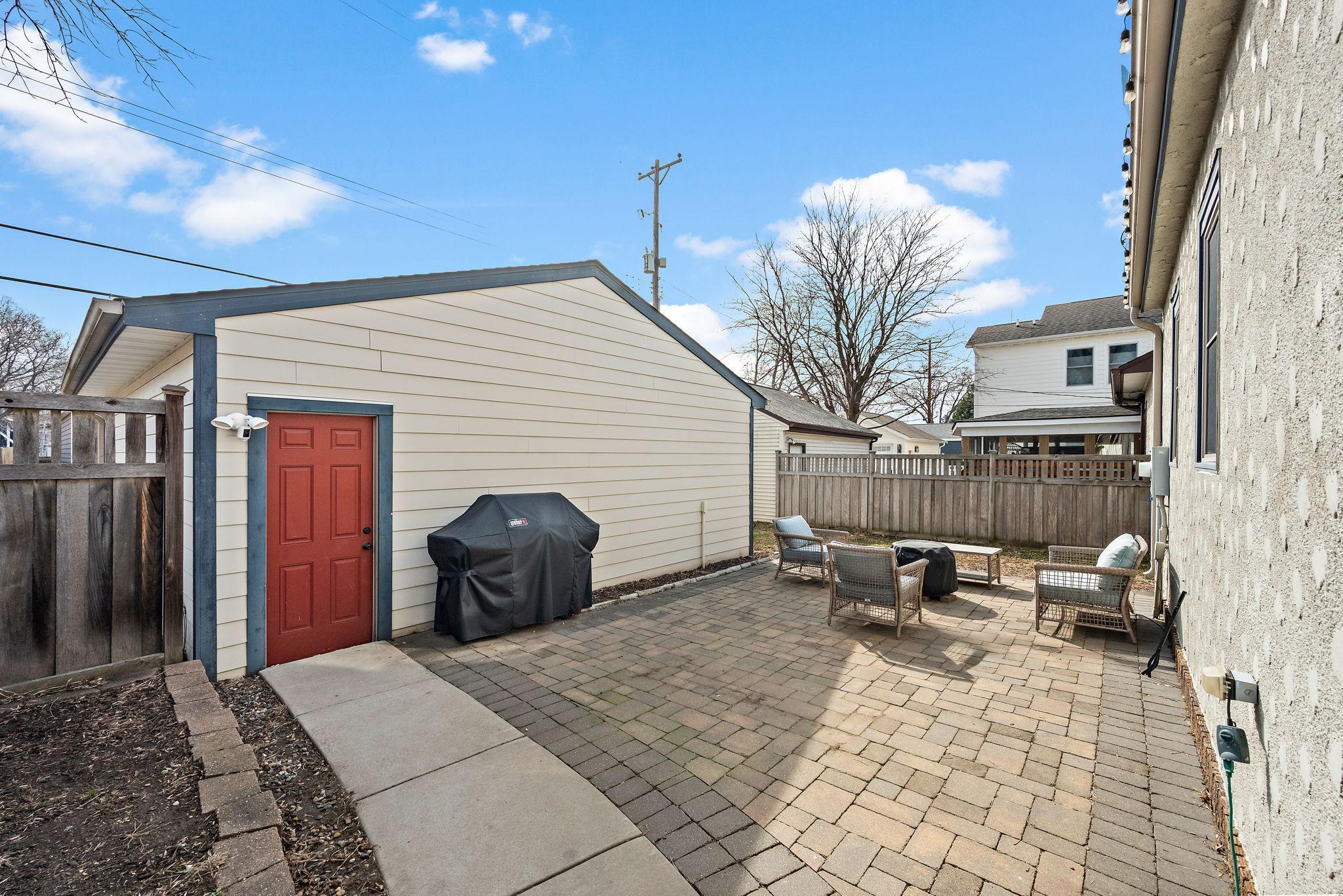 Rear Yard Paver Patio and Garage