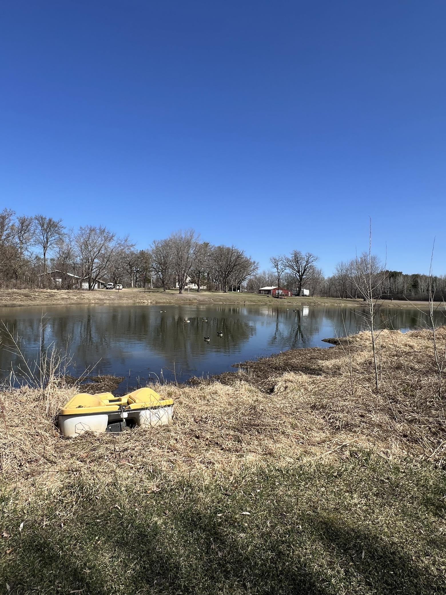 Enjoy the serenity of your own private pond! Most of the pond sits right on the property—the perfect spot for a paddleboat ride on a beautiful day.