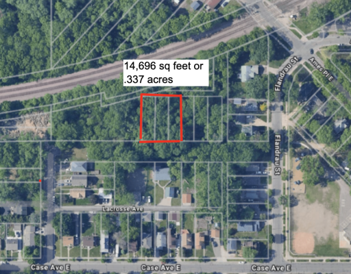 Photo for TBD La Crosse Avenue, North Saint Paul, MN 55106 - listing #7044011 14,696 sq feet or .337 acres according to tax records