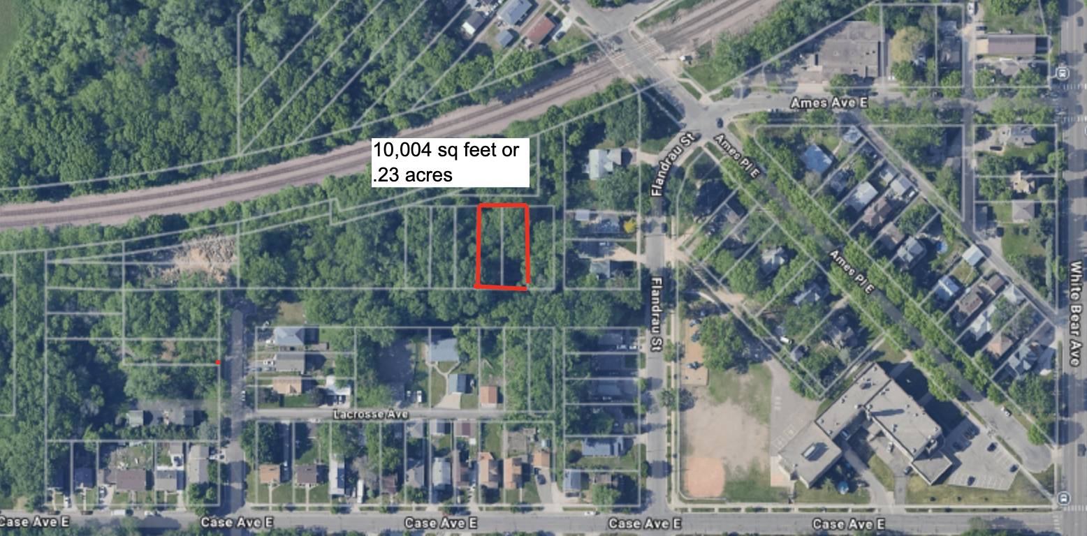 10,004 sq feet or .23 acres