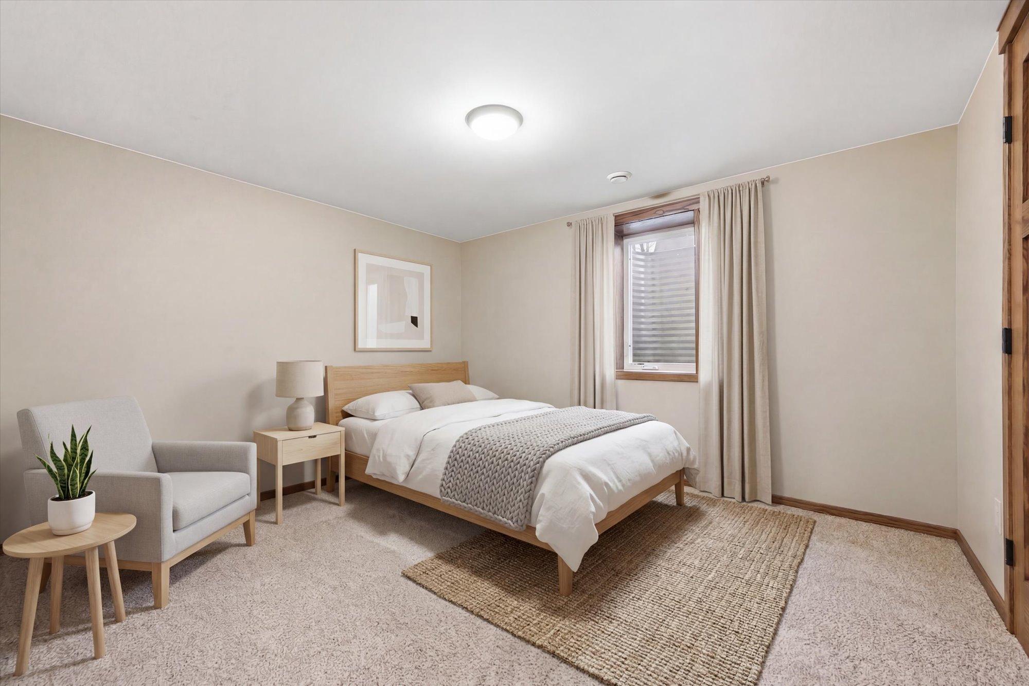 Virtually staged to highlight its potential as a cozy and relaxing retreat.