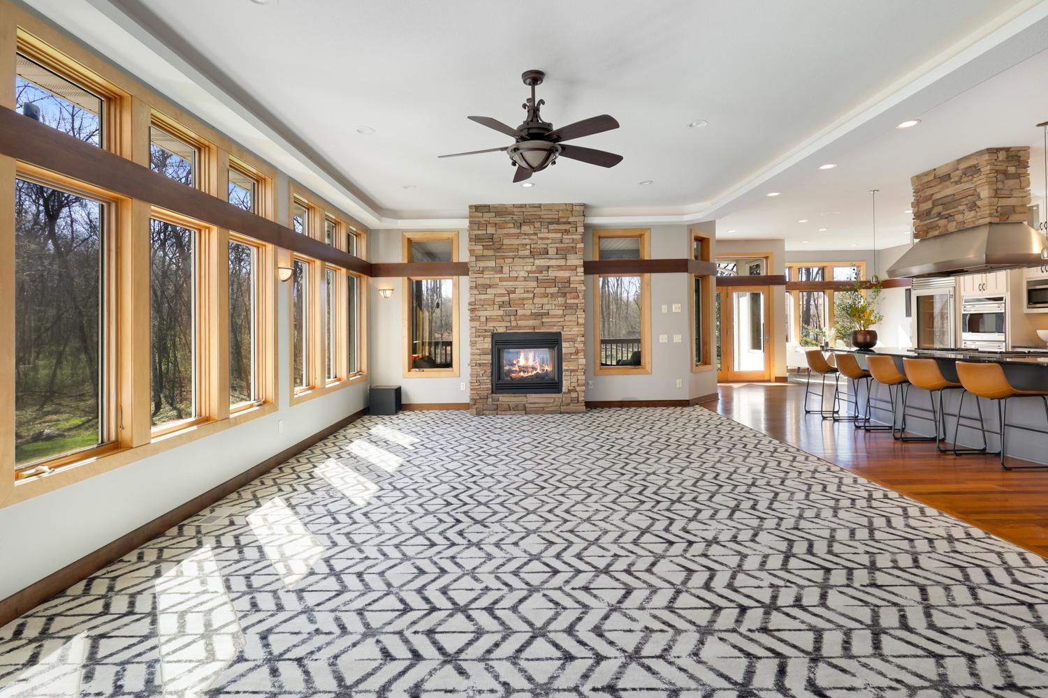 Endless natural lighting fills each space.