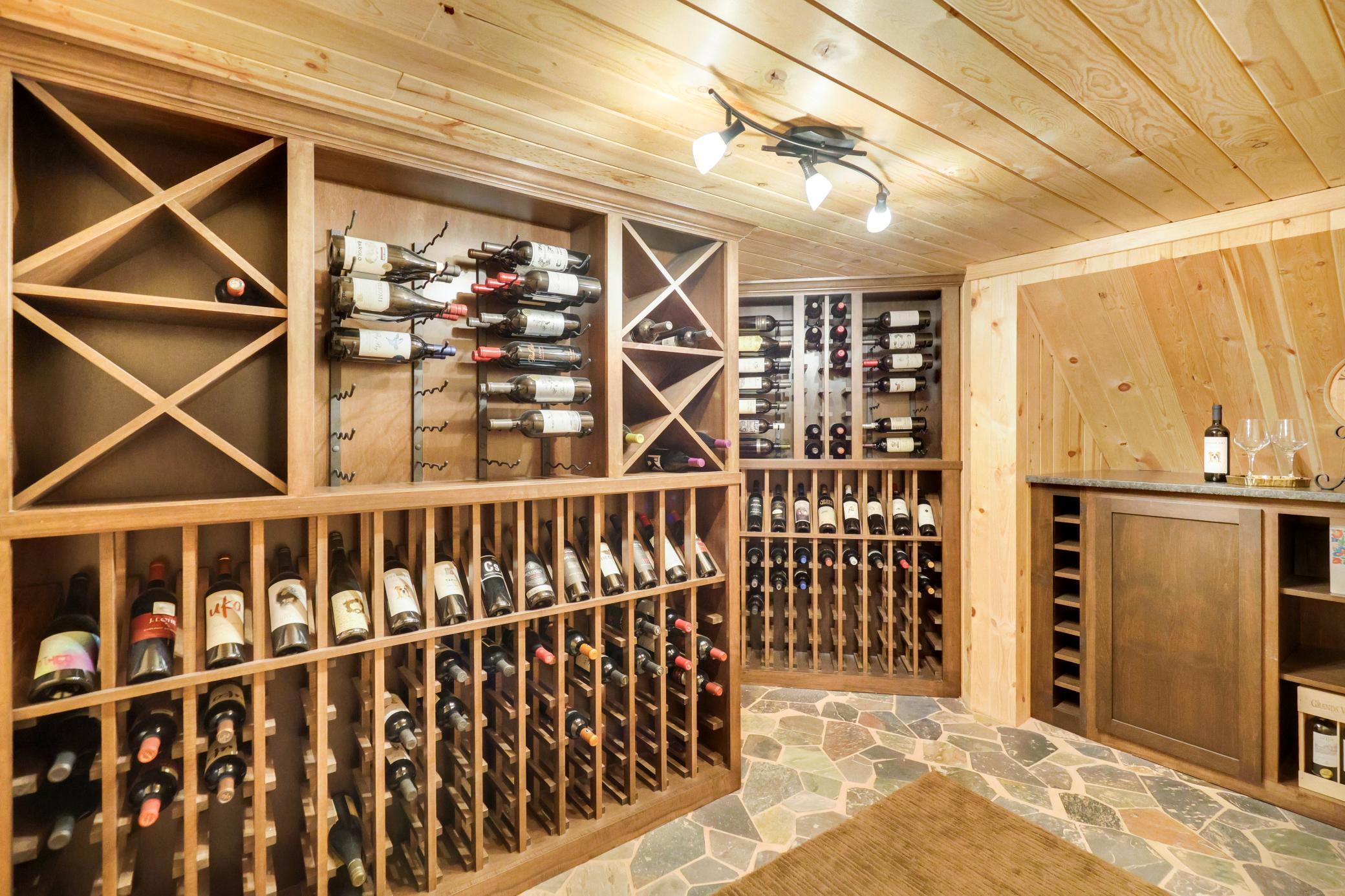 If you can find it, this hidden wine room is ready to store your fine collection of bottles!