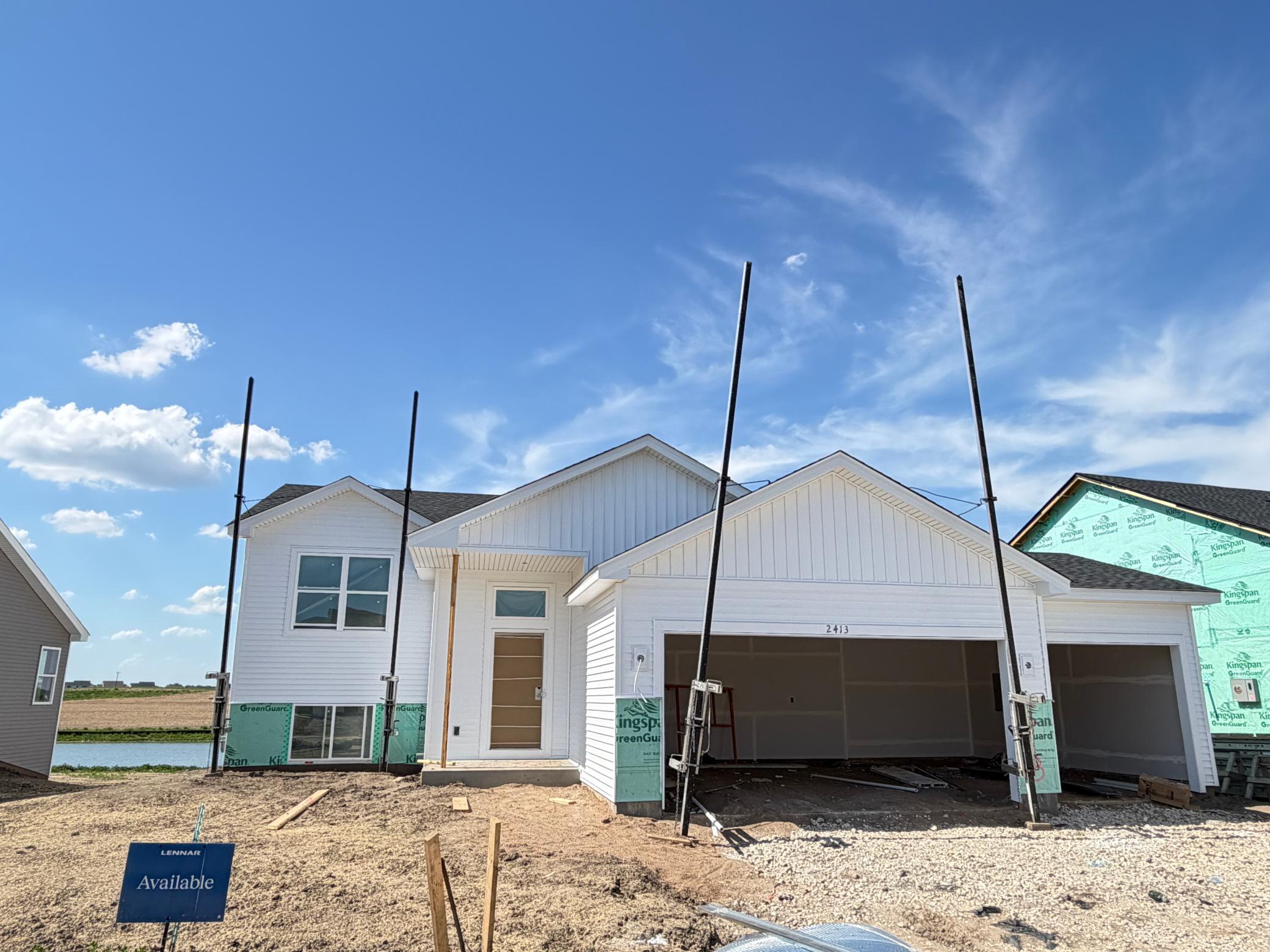 (Photo is of the actual home in progress.)