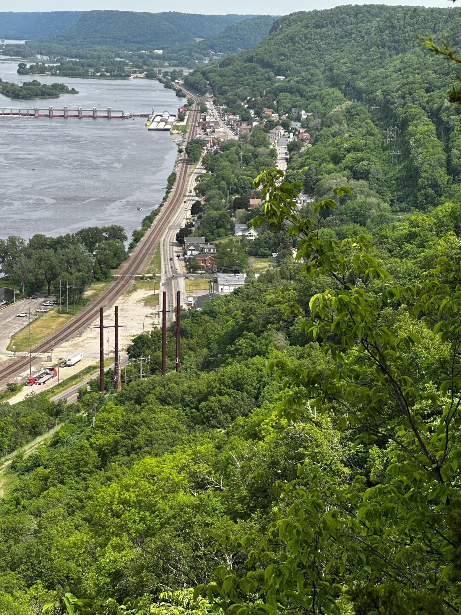 Rare view from Lot 4 of Alma built into the bluff's.