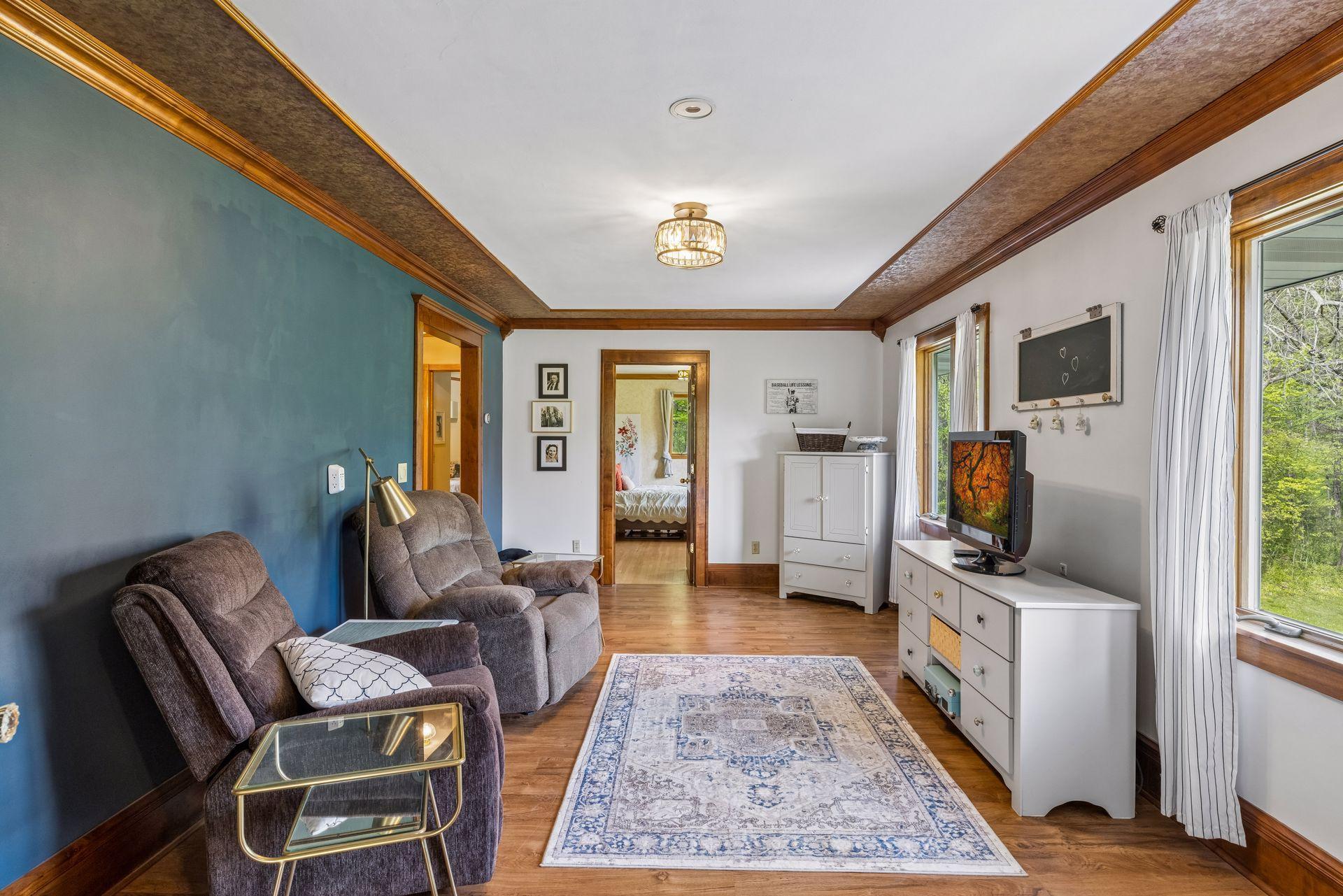 Currently used as a cozy sitting room—perfect for relaxing or quiet moments.