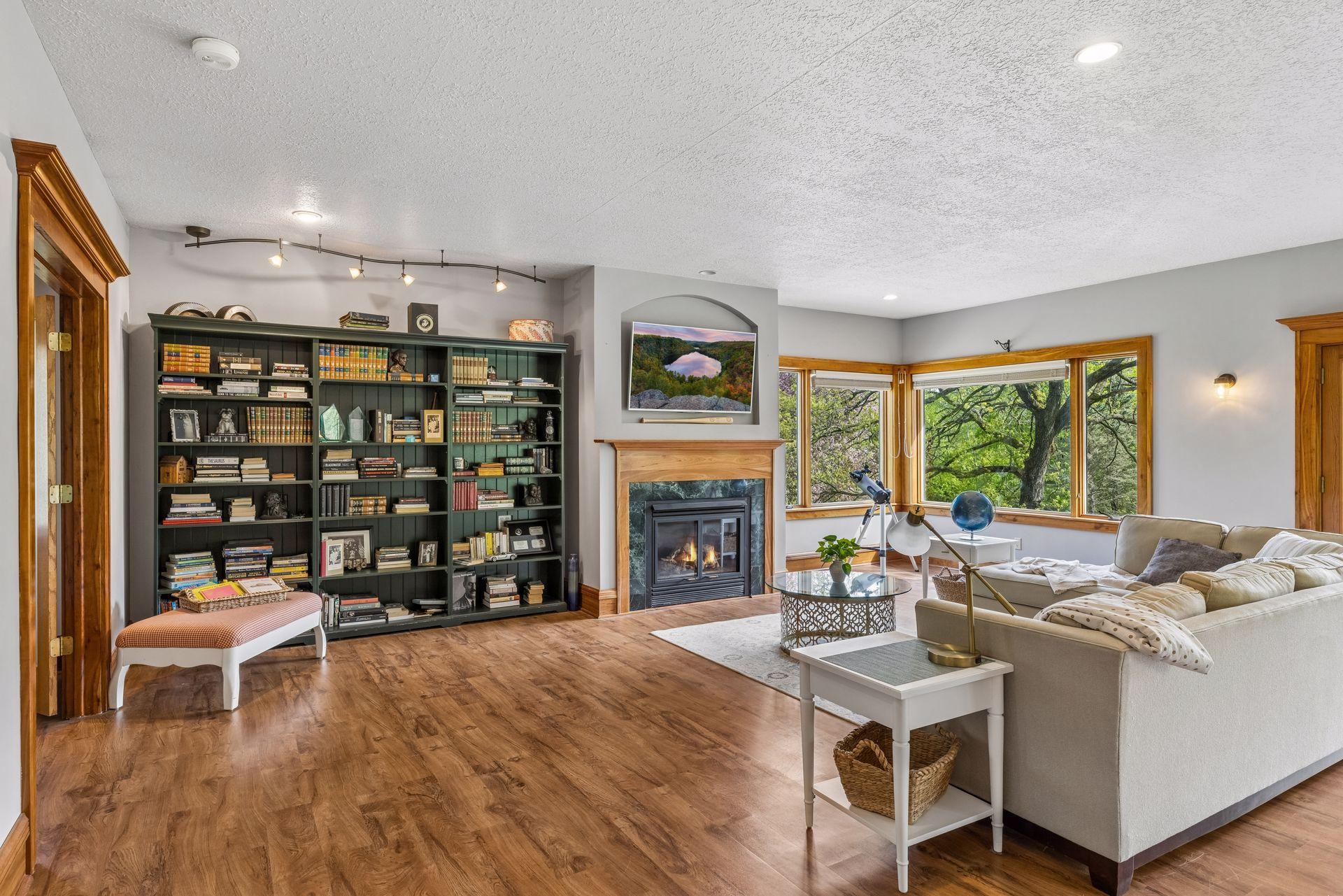 Book shelves that perfectly complement the space—and they stay with the home.