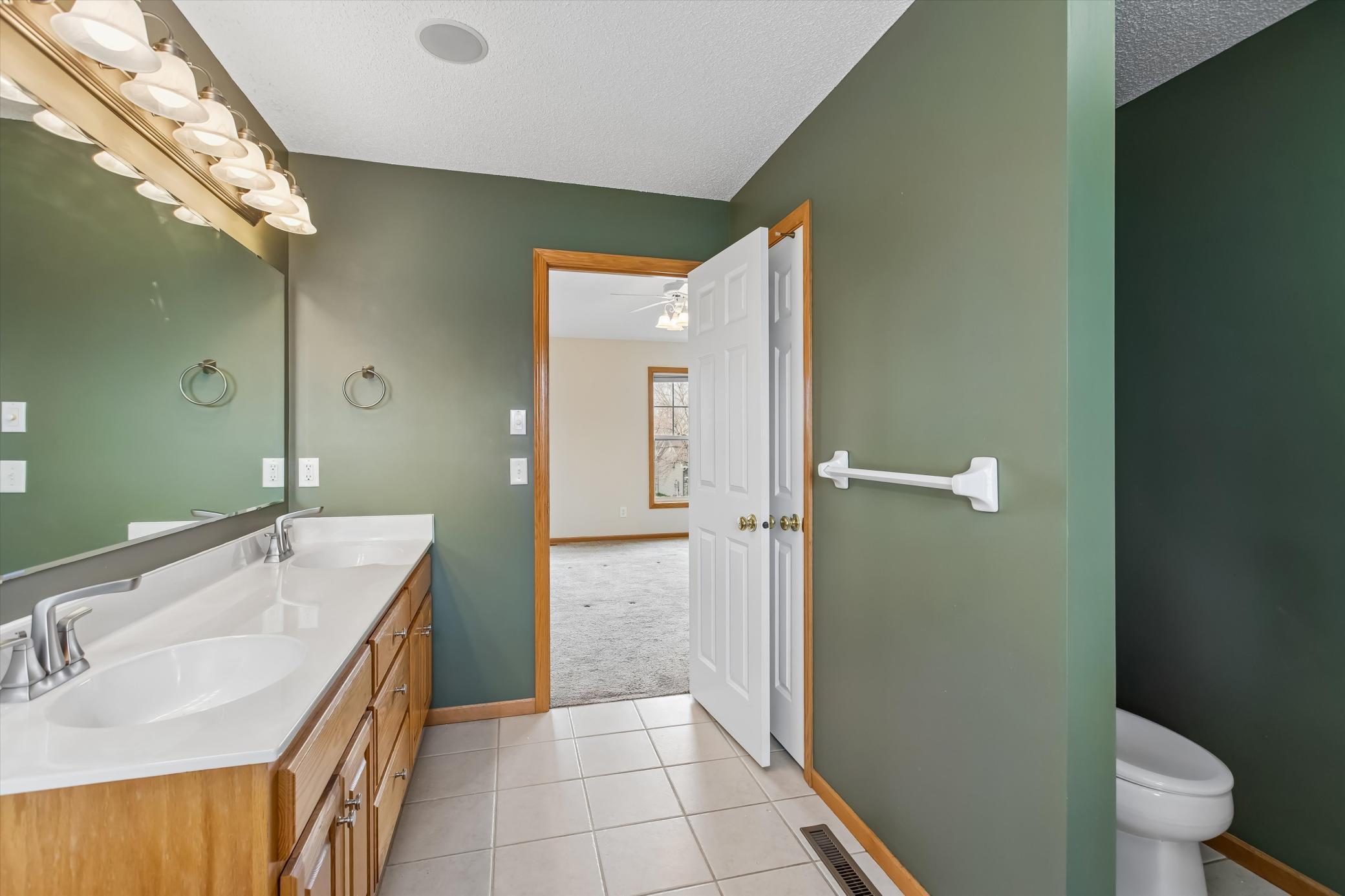 Nice deep linen closet in bathroom