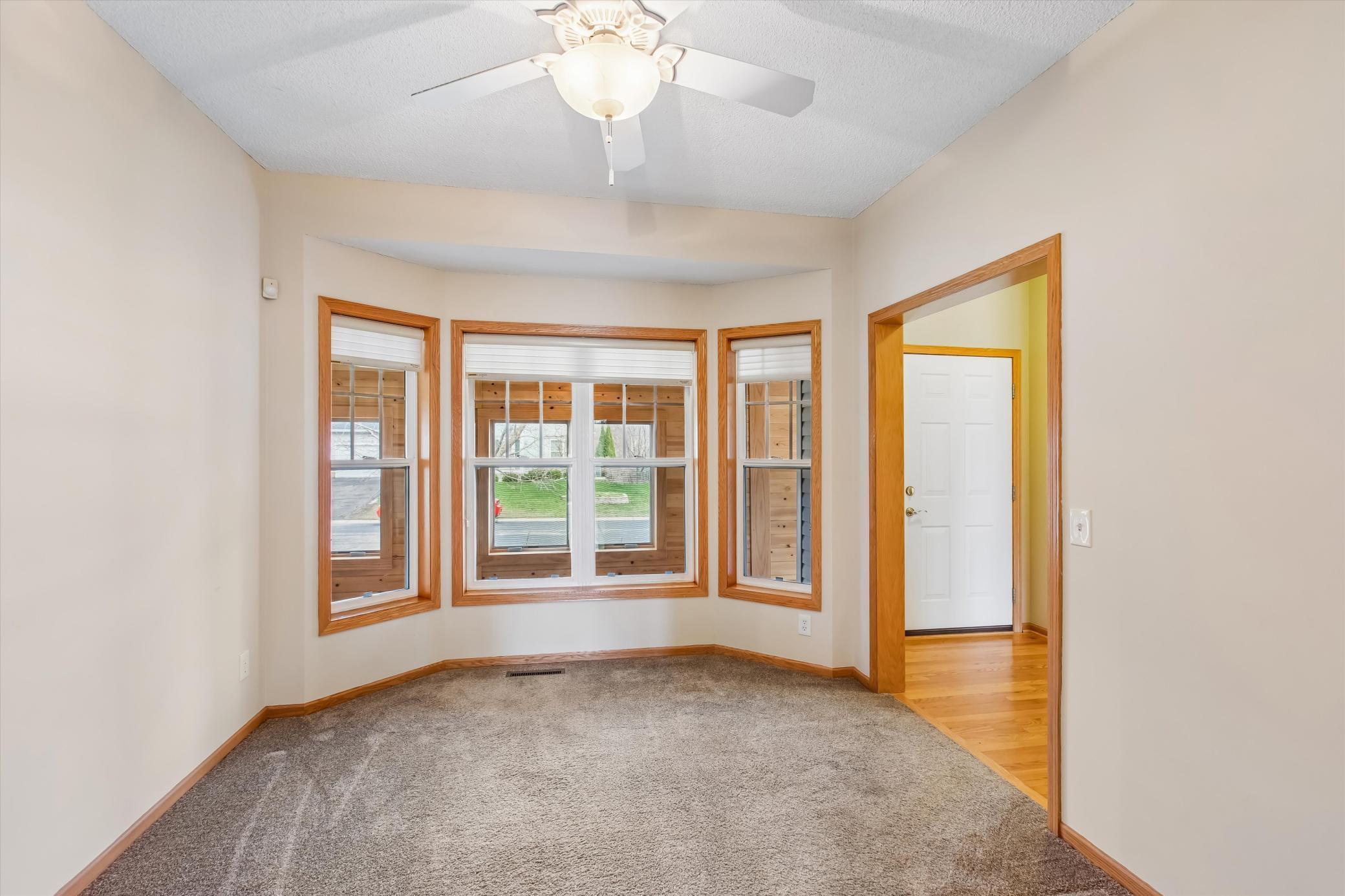 Formal dining room front facing
