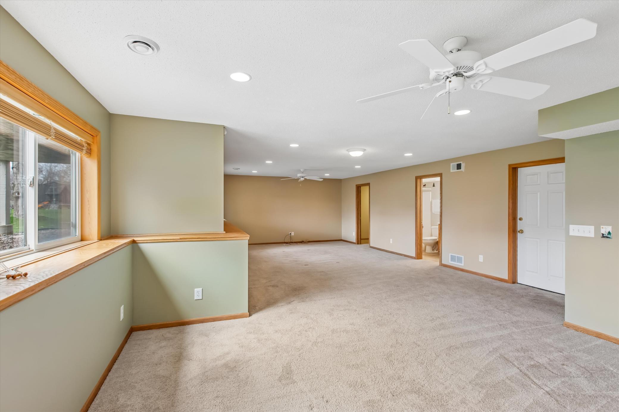 Huge entertainment room in lower level
