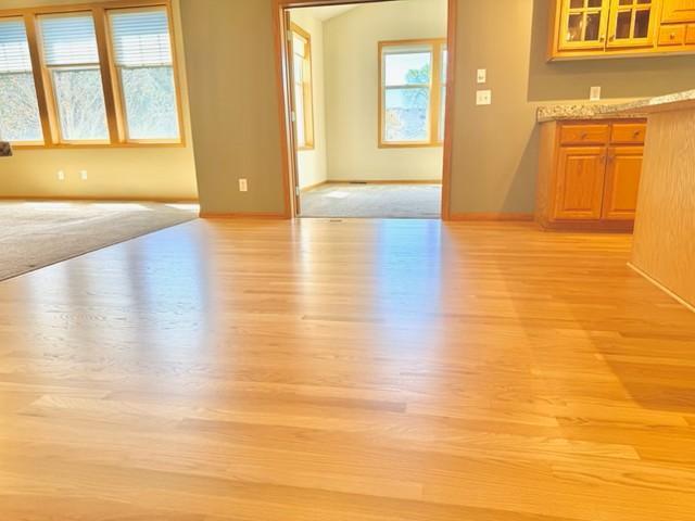 Eat in kitchen with beautiful flooring
