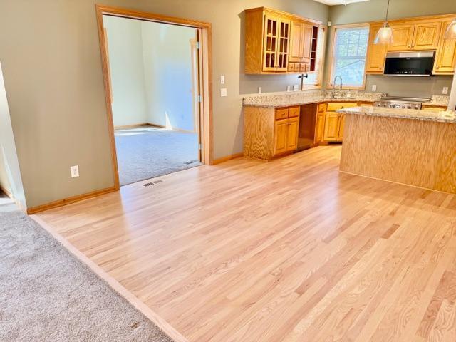 All main level wood flooring just refinished