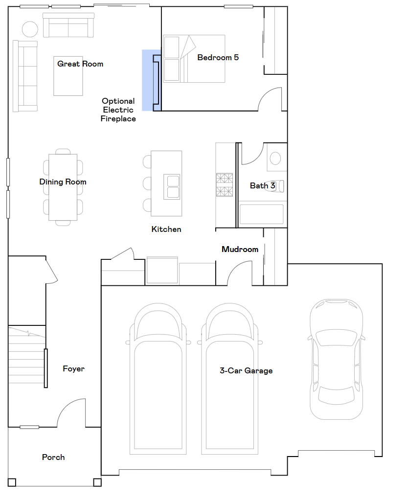 Main level floorplan.