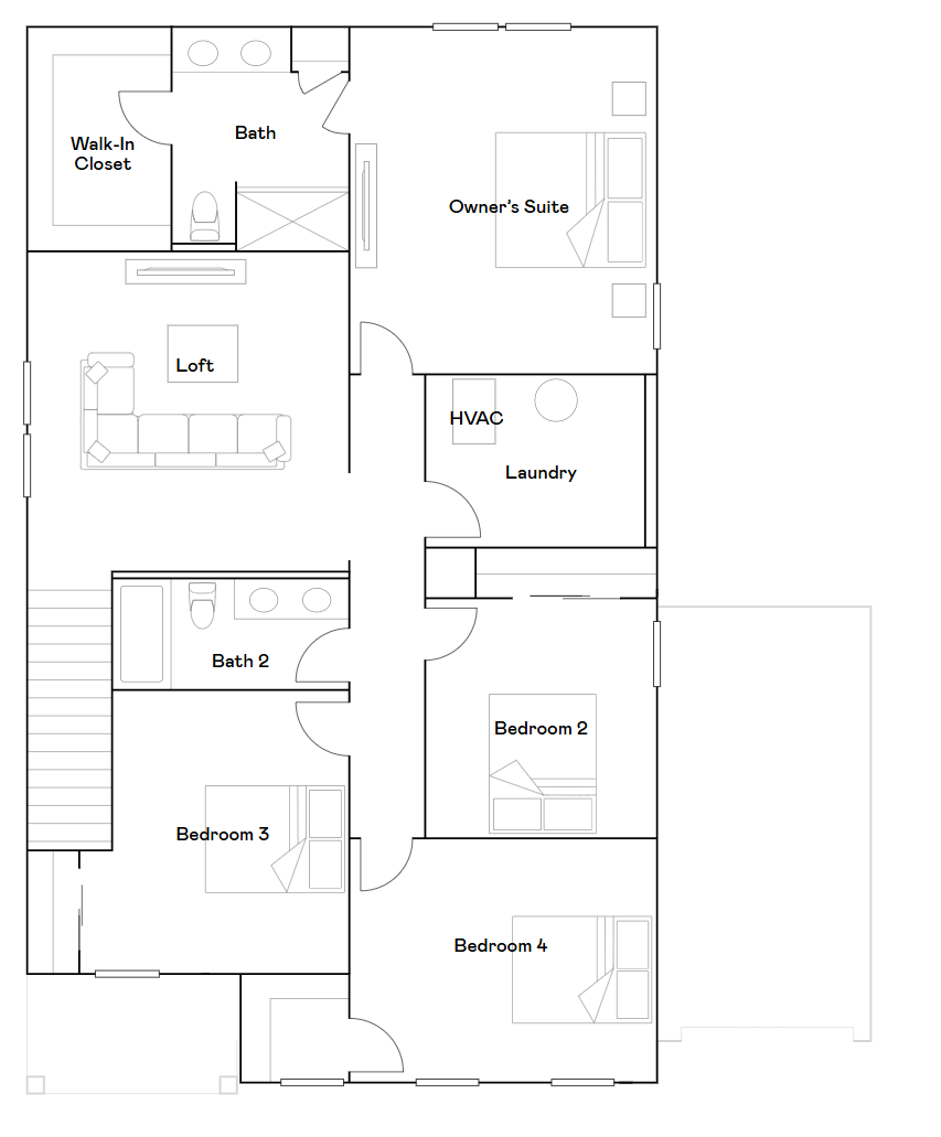 Upper level floorplan.