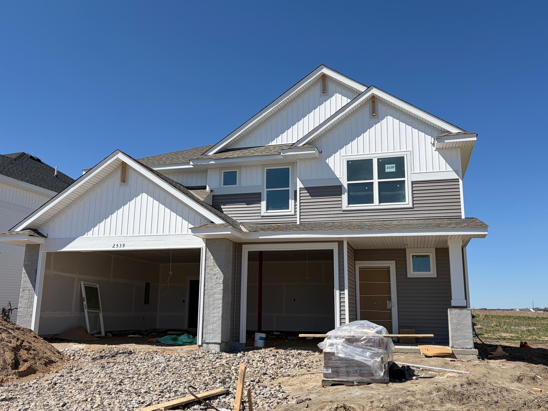 (Photo is of the actual home in progress.)