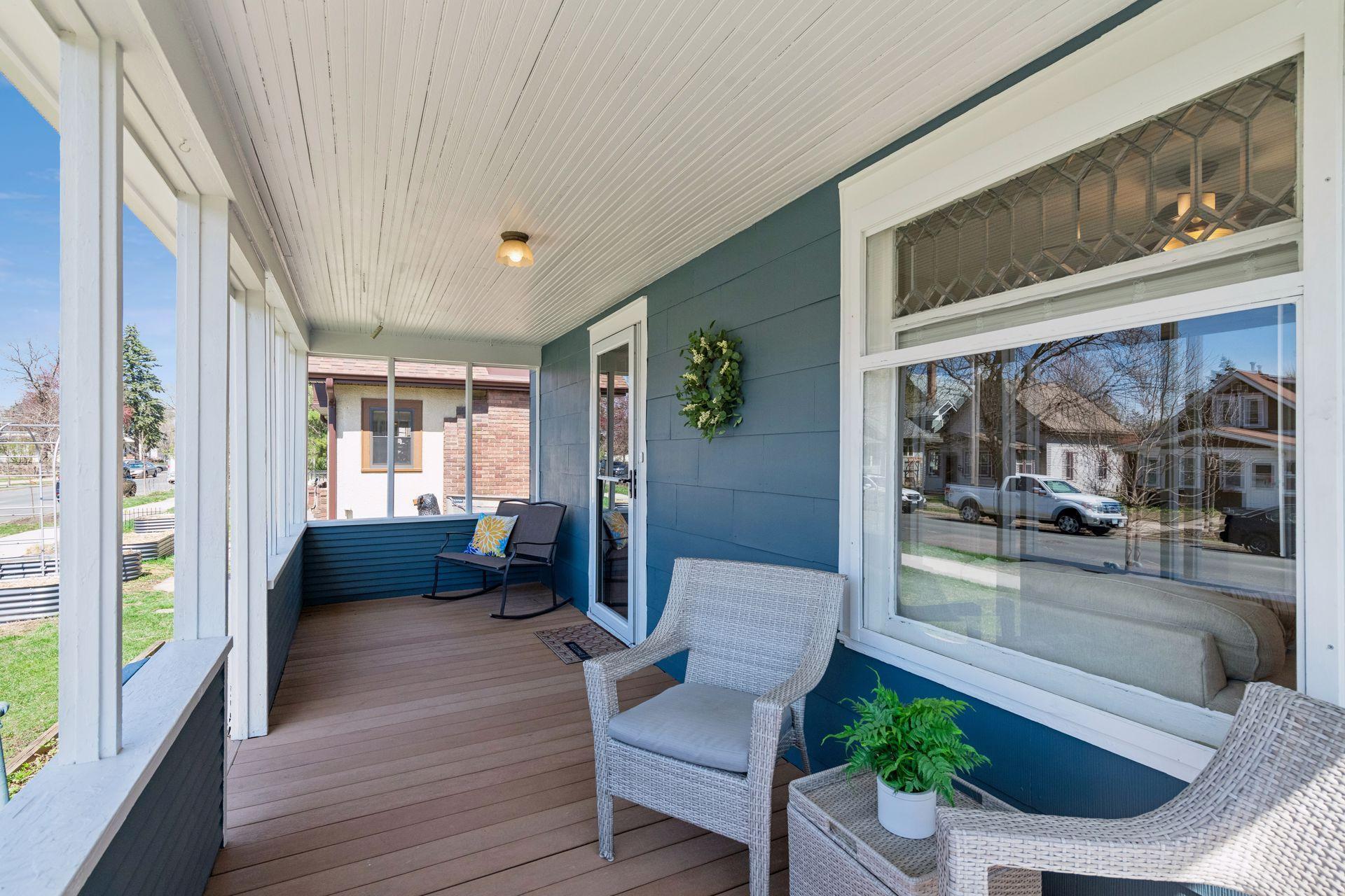 Interact with your neighbors while relaxing on the front porch