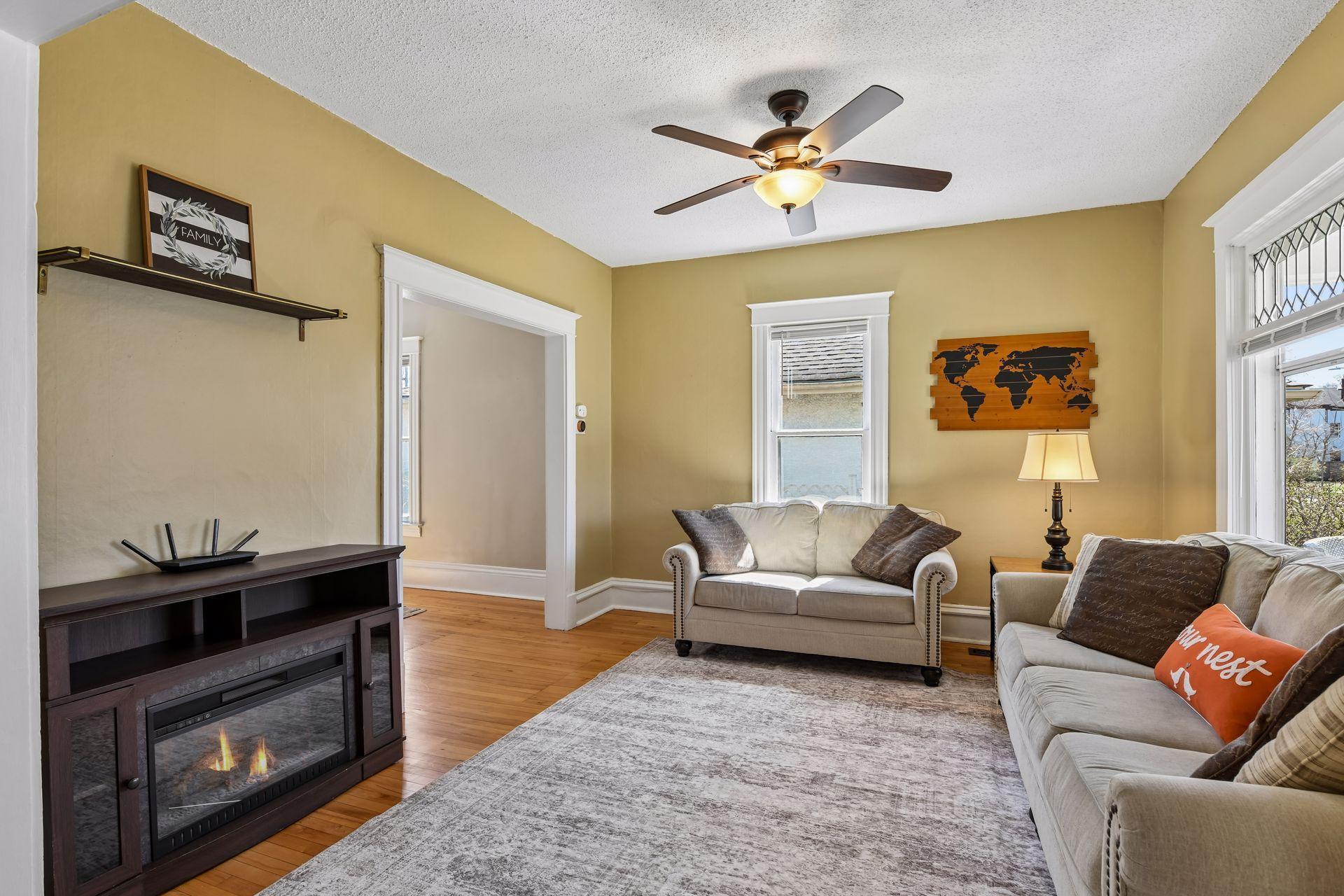 Beautiful hardwood floors in living and dining rooms