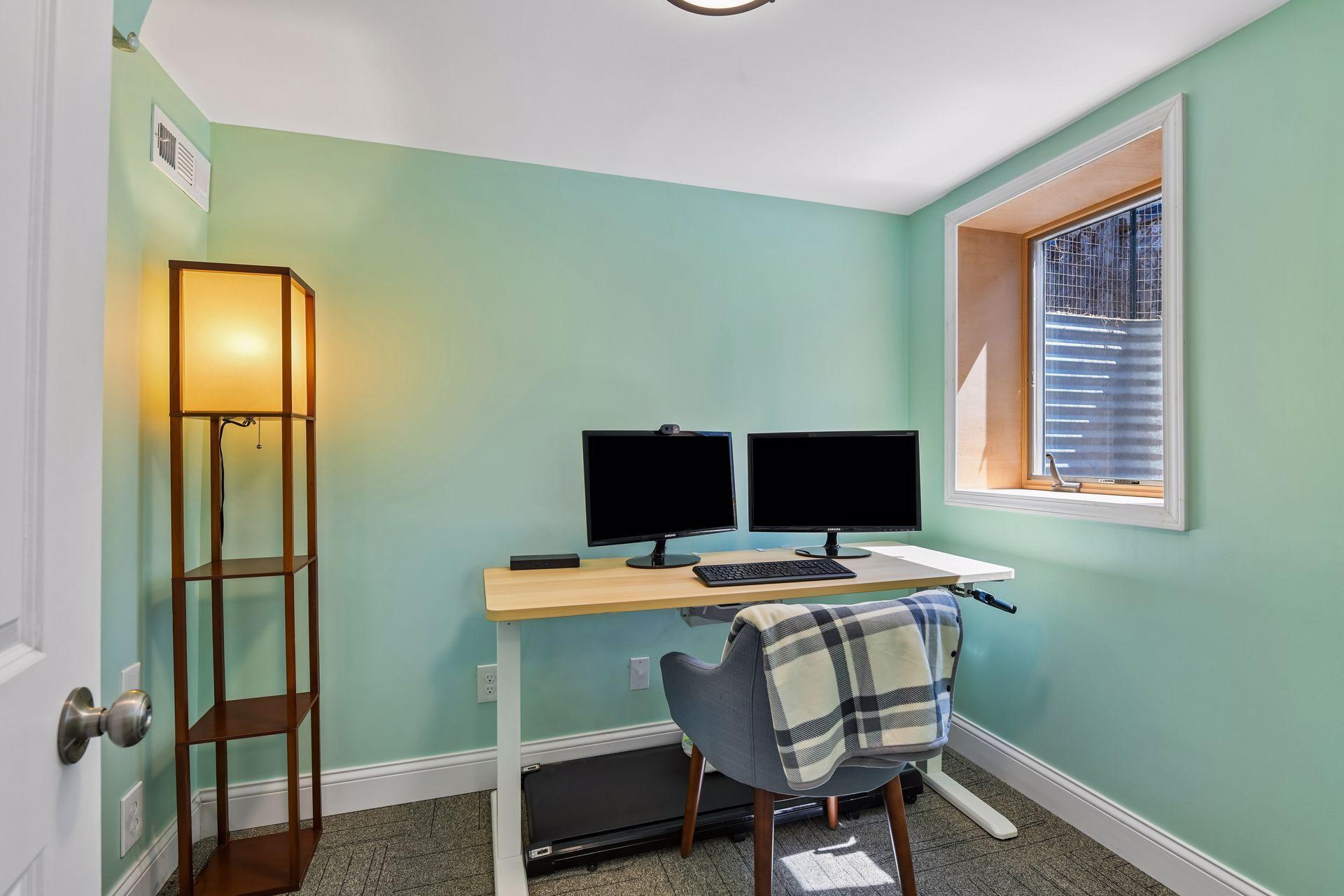 One office has an egress window