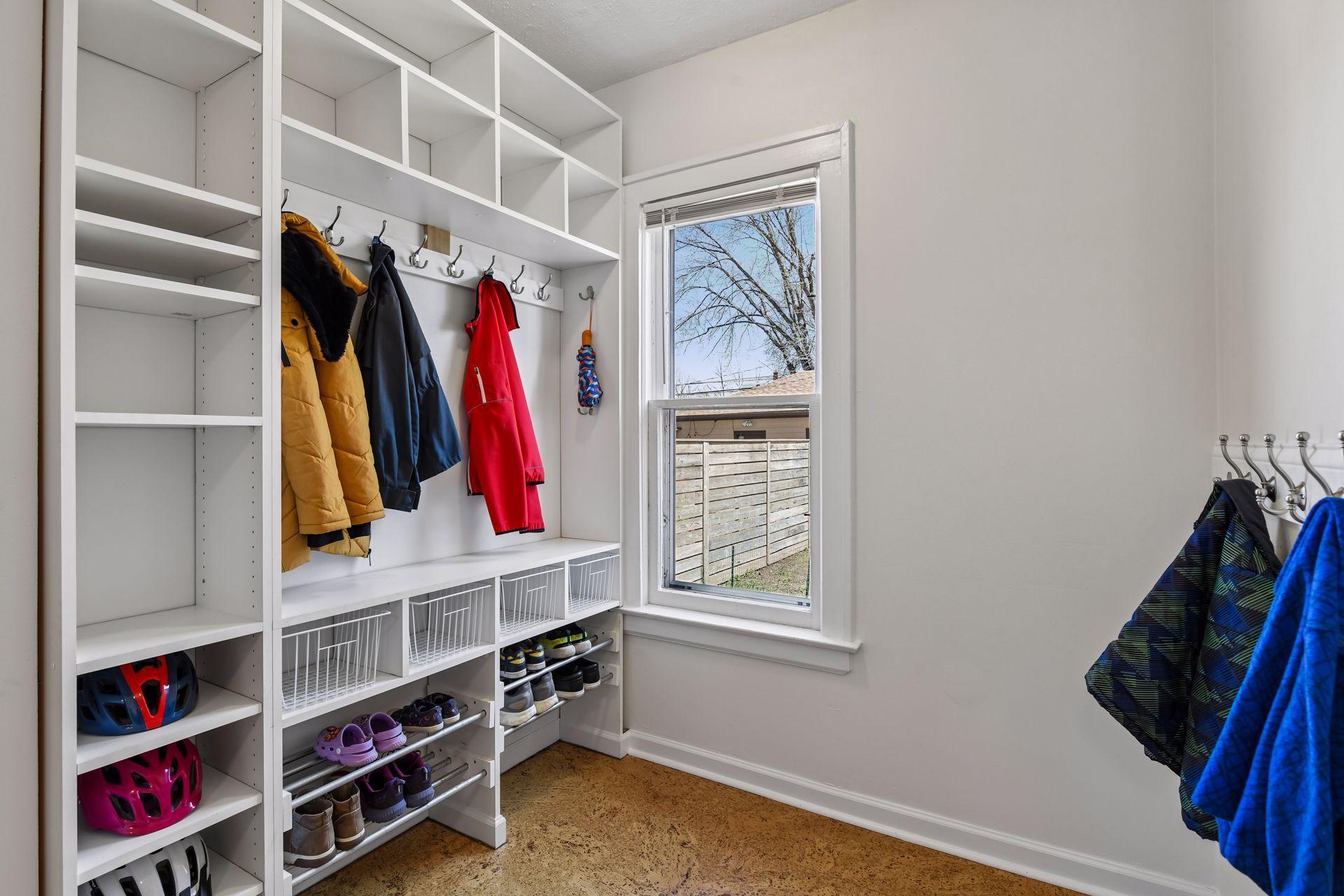 A mudroom! Hard to find in this area but necessary for household organization