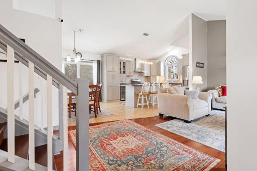 Vaulted ceilings and an open-concept layout make for an inviting enterance.