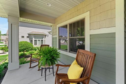 The front porch is a great place to enjoy your morning coffee.