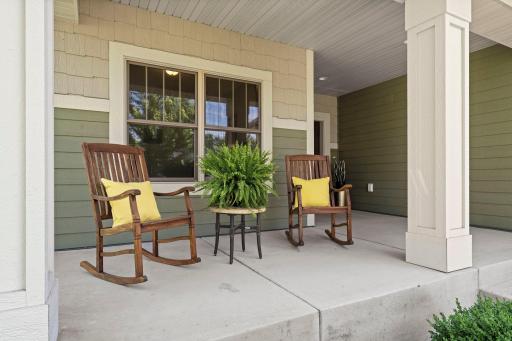 The front porch is a great place to enjoy your morning coffee.