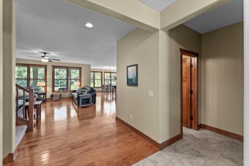 The main level features an open floor plan.