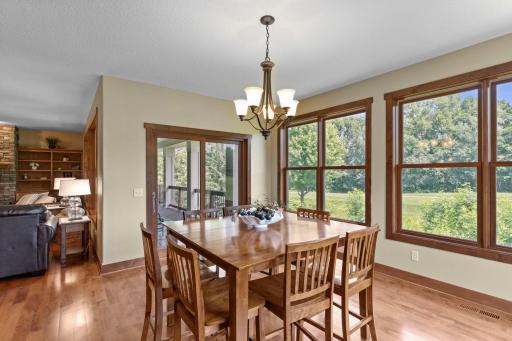 The dining room overlooks the 13th hole of the golf course.